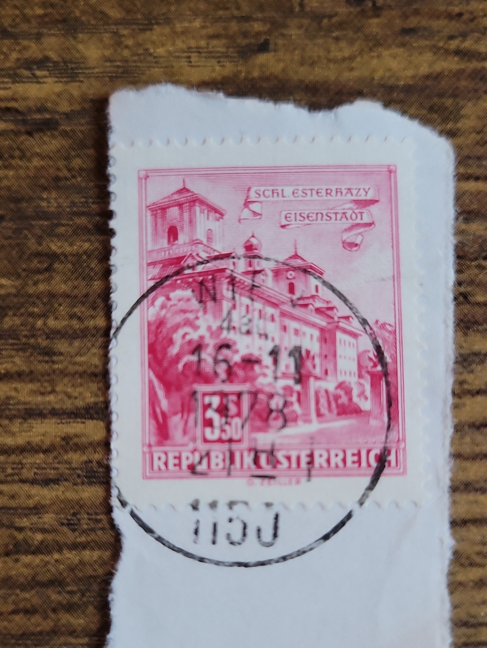 Austrian Pink Castle Stamp
